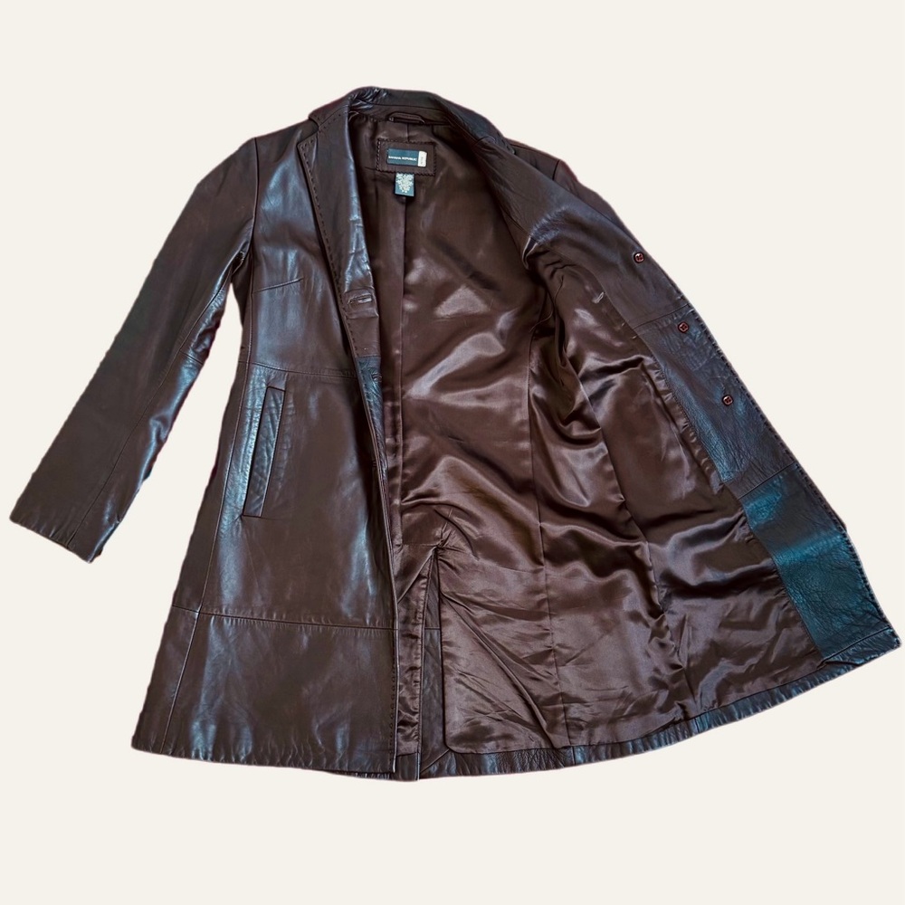 Women's Vintage Leather Banana Republic Mid-Length Coat - Picture 9 of 9